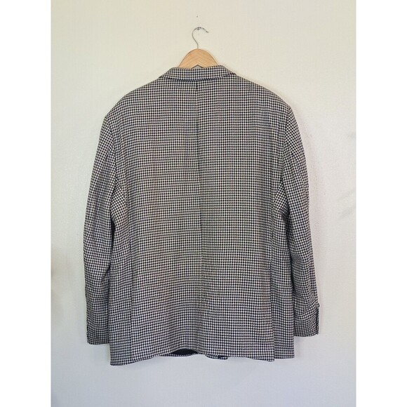 Hunt Club Wool Blazer Mens 44 Short Suit Jacket Wool Silk Herringbone Sport Coat - Picture 5 of 11